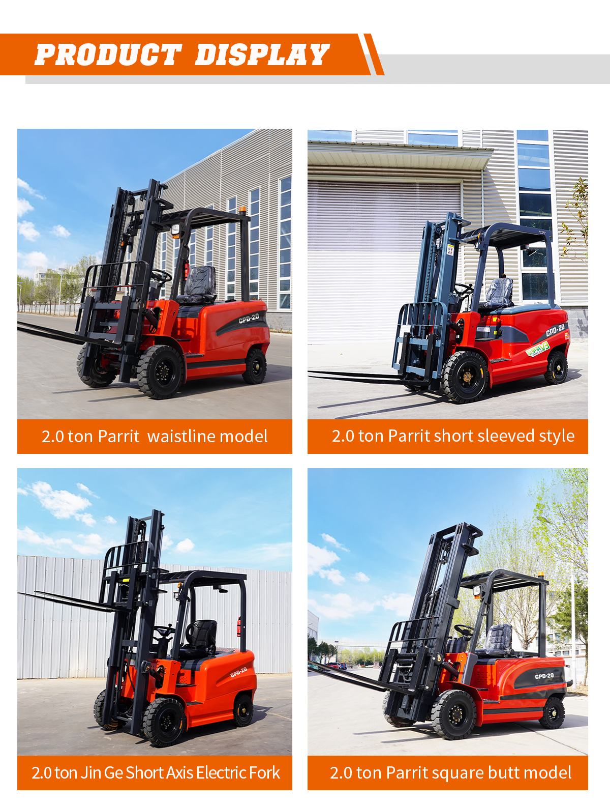 2.0 Ton Electric Forklift for sale