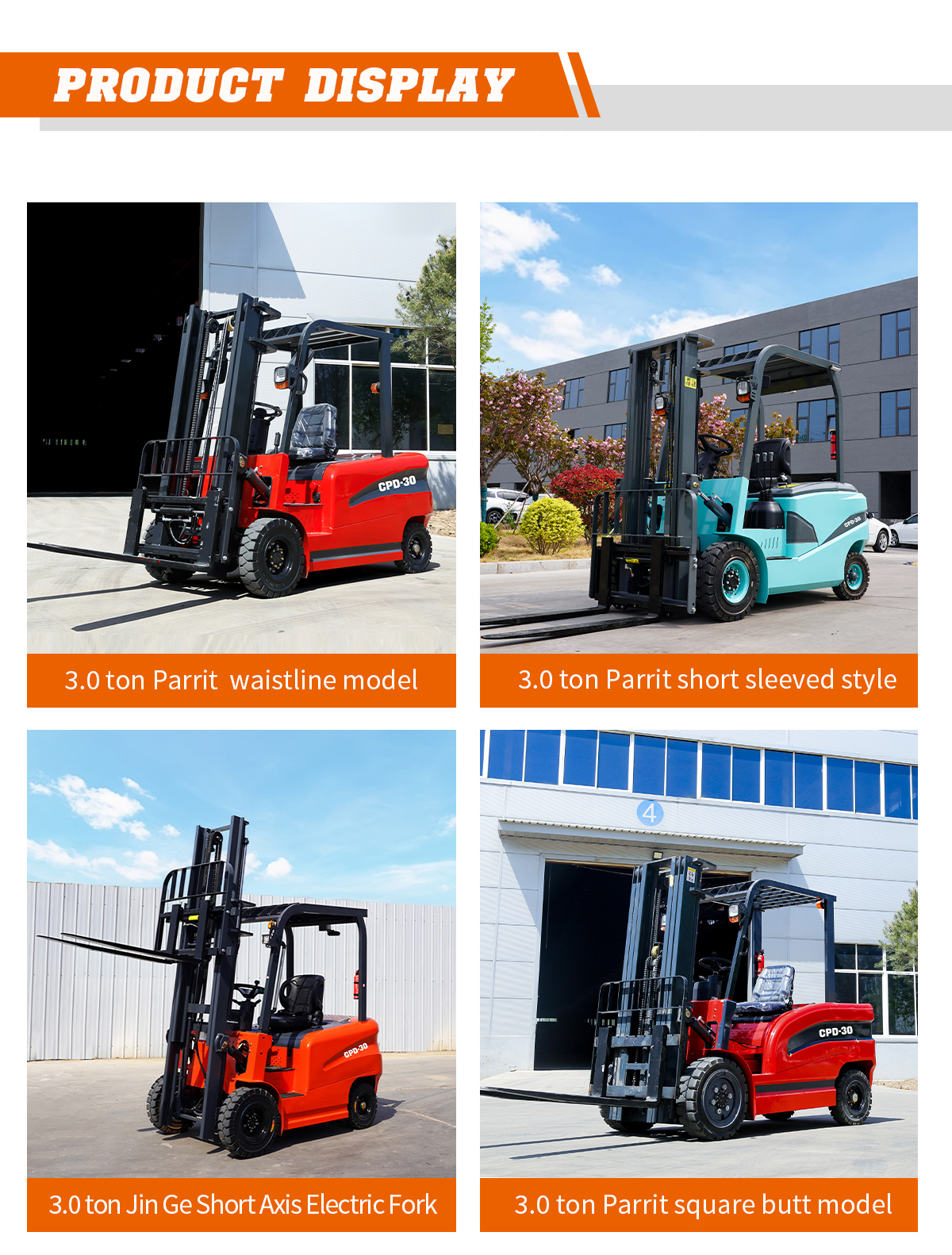 Chariot élévateur électrique de 3,0 tonnes à vendre