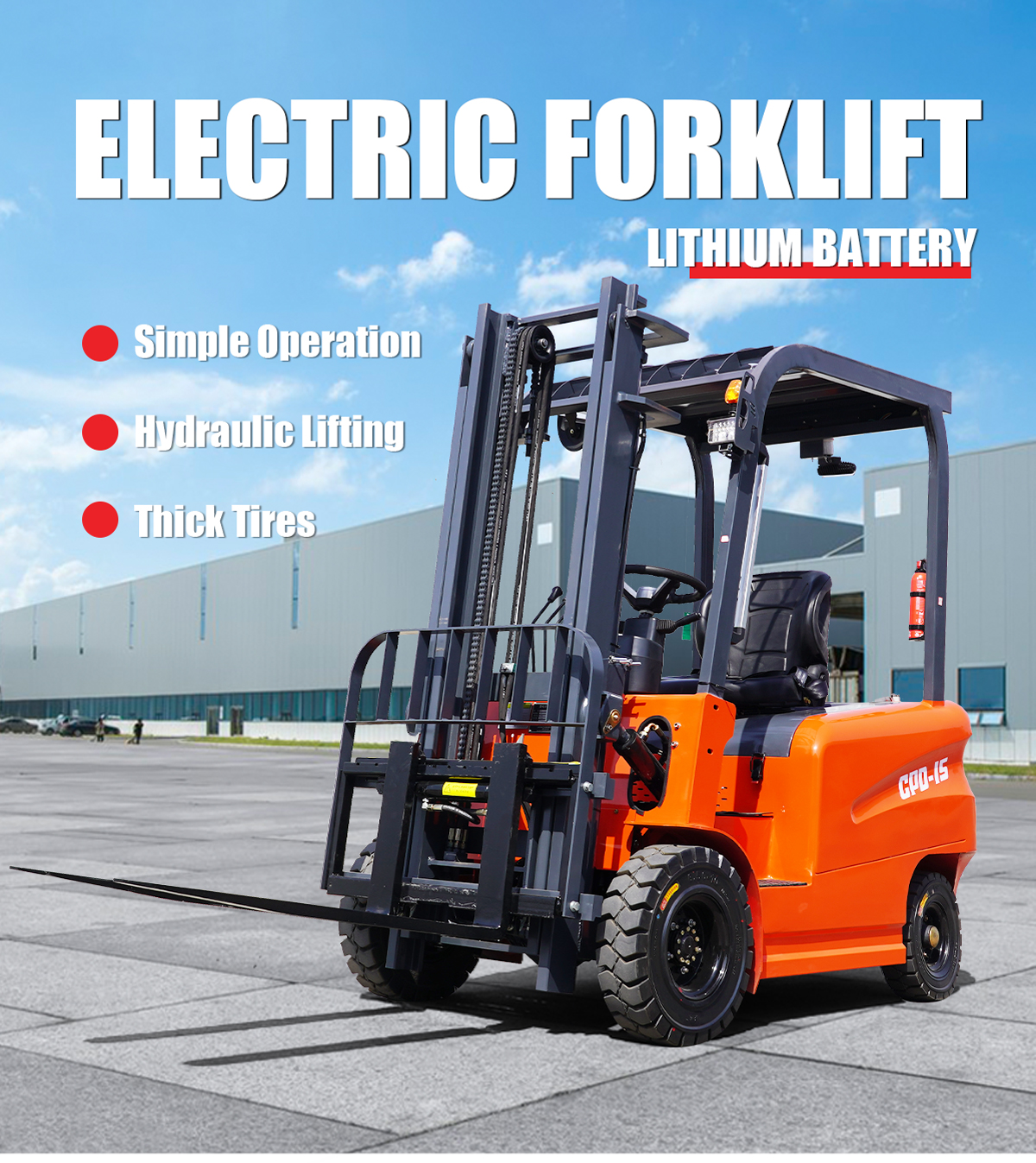 1,5 Tonnen kleiner Elektro-Gabelstapler zu verkaufen