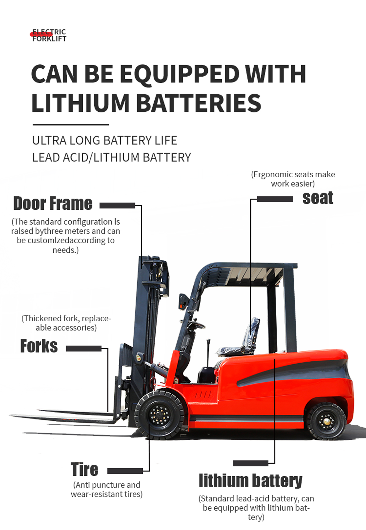 3.0 Ton small Electric Forklift for sale