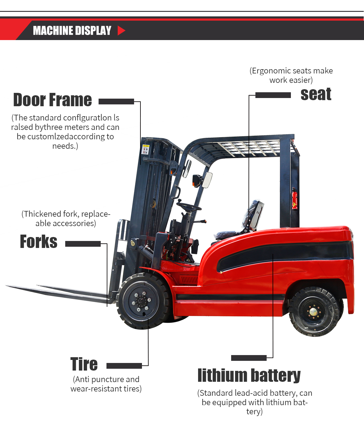 3.5 Ton small Electric Forklift for sale